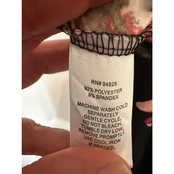 Derek Heart Black Floral Wrap Jumpsuit Size XL - Picture 6 of 6